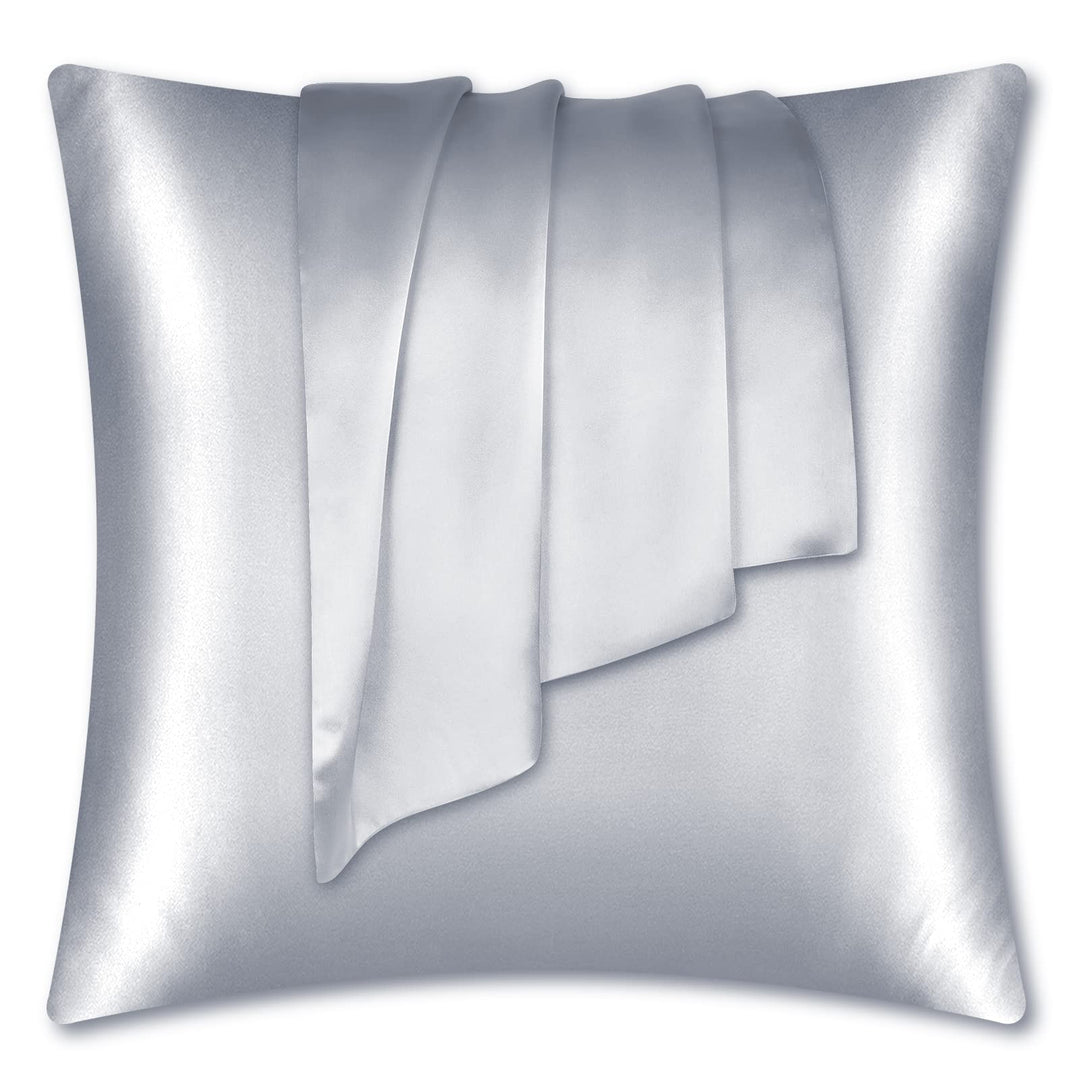 Seidenkissenbezug 65x65 cm Maulbeerseide Silbergrau Haar- &amp; Hautpflege
