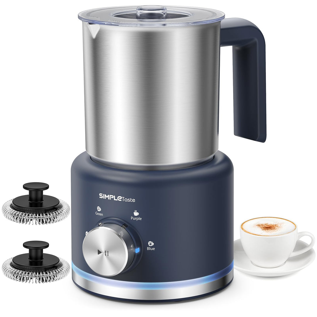 Milchaufschäumer elektrisch 4-in-1 Edelstahl 500ml Blau