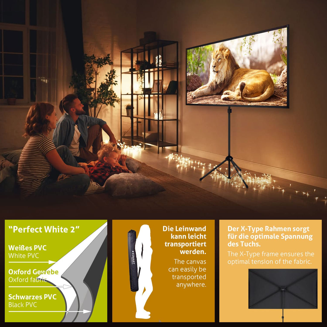 Stativleinwand X-Type 80 Zoll 16:9 für Heimkino und Events - Bild 3