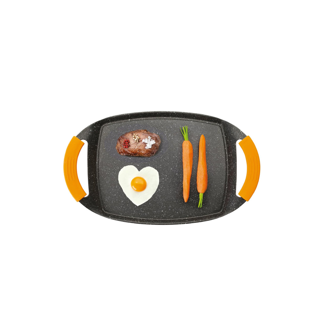 Grillplatte Silikon 28 cm für Grill und Herd, schwarz-orange - Bild 2