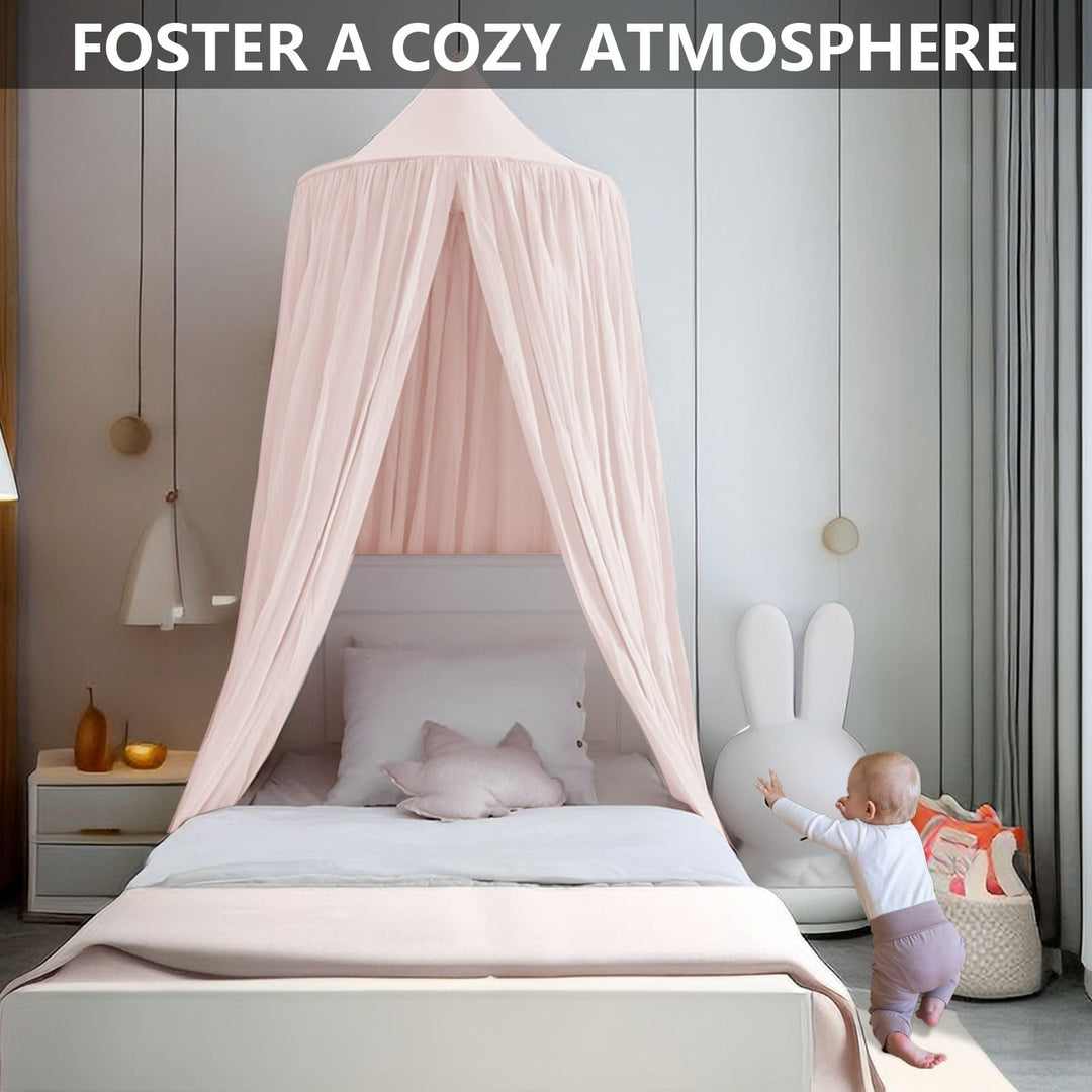 Betthimmel Kinderzimmer Stoff blassrosa 280cm Höhe für Bett und Leseecke - Bild 6