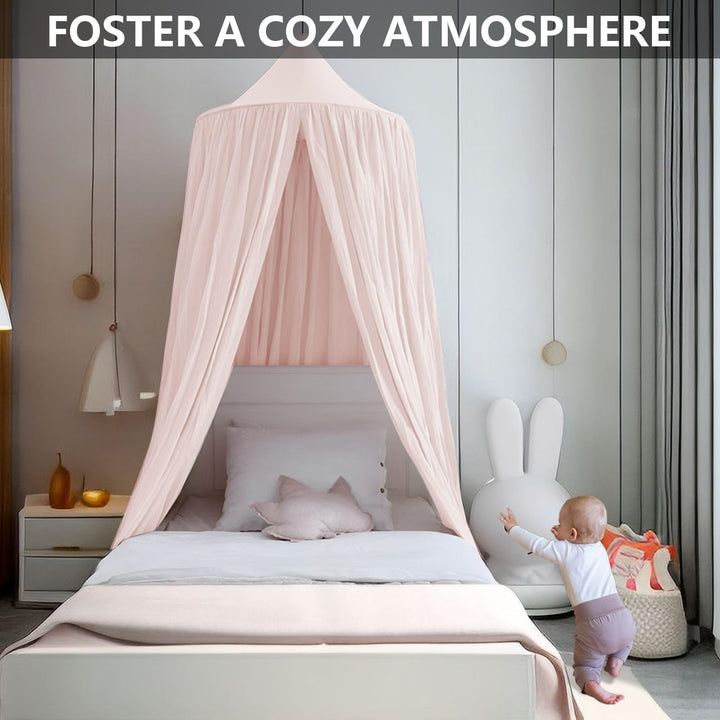 Betthimmel Kinderzimmer Stoff blassrosa 280cm Höhe für Bett und Leseecke - Bild 6