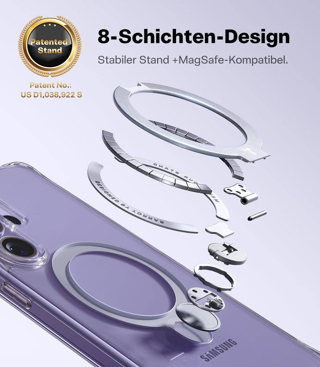 Handyhülle Samsung Galaxy S26 Ultra Klar 360° Magnet-Ständer - Bild 8