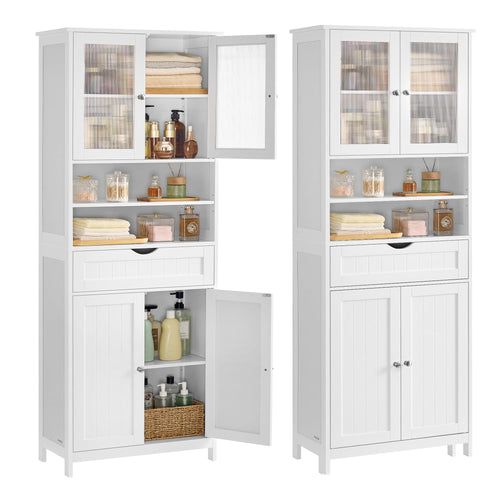 Badezimmerschrank Hochschrank MDF 60x30x170 cm mit Schublade