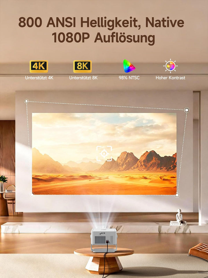 Smart Beamer 1080P Native 800 ANSI Android 14 4K 135 Zoll - Bild 3