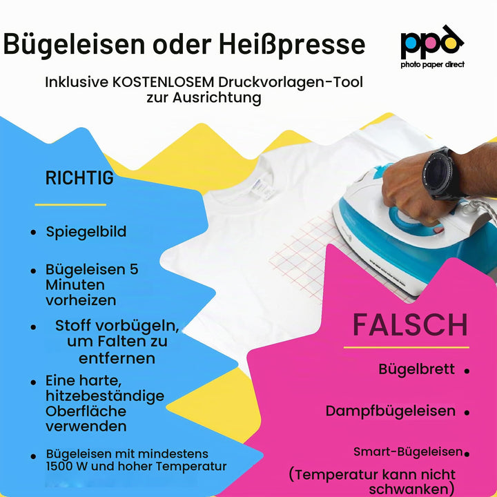Transferpapier Inkjet A4 für helle &amp; dunkle Textilien 70 Blatt - Bild 6