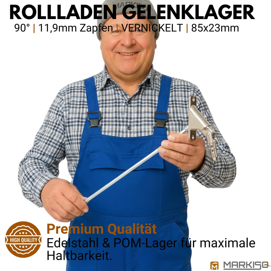 Gelenklager 90° Rolladen Zinkdruckguss 23x85mm Vierkant 6mm - Bild 7