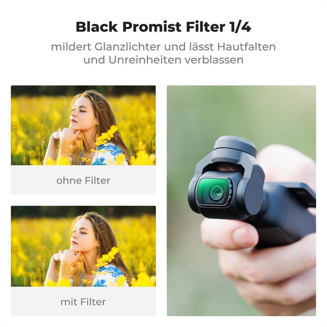 Filterset für DJI Osmo Pocket 3/4 Magnetisch ND2-32 CPL Black Mist Weitwinkel - Bild 4