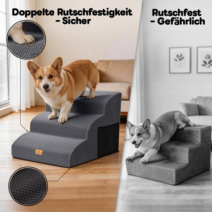 Hundetreppe 3 Stufen Schaumstoff mit Tragegriff für Hund und Katze - Bild 5