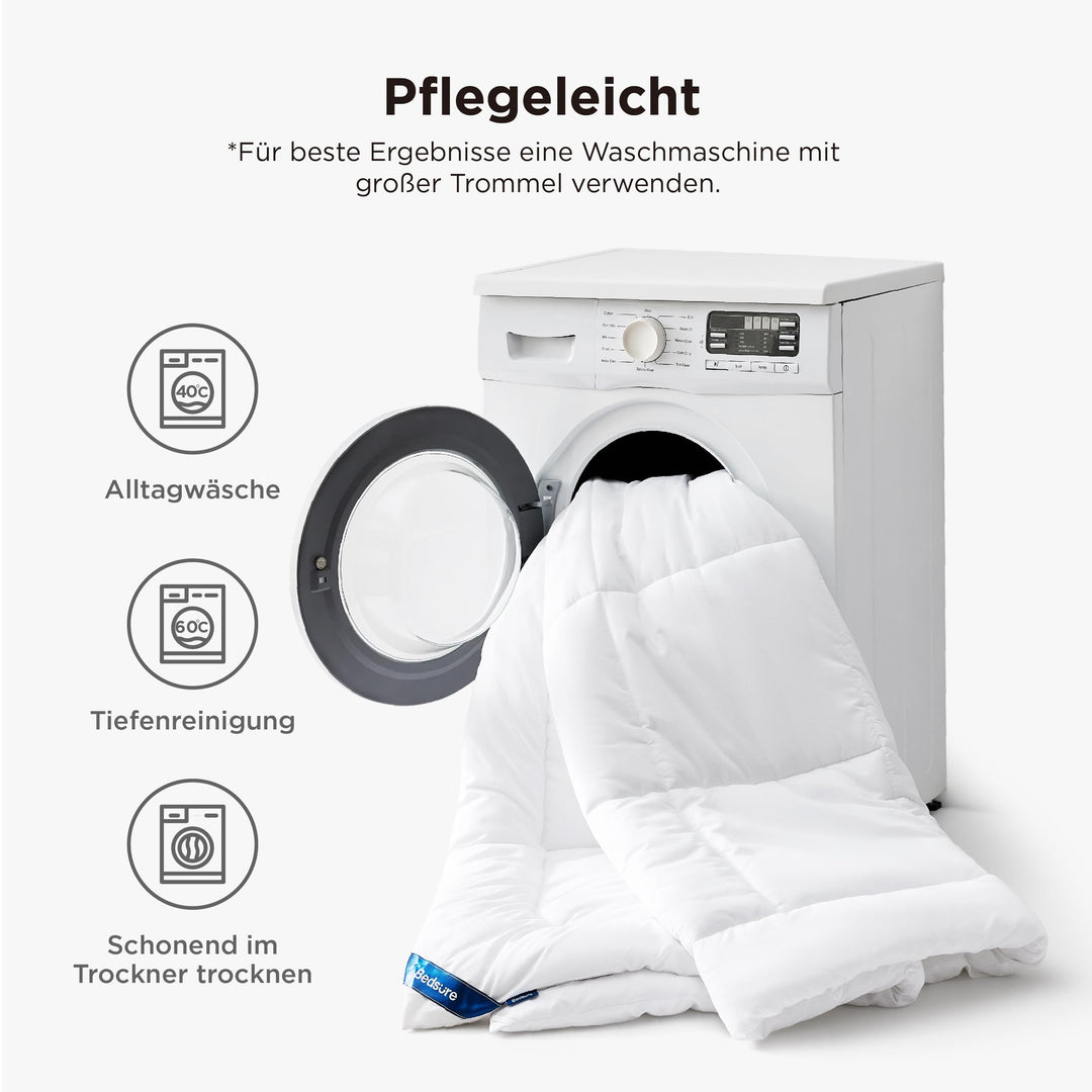 4-Jahreszeiten Bettdecke 155x220 cm Mikrofaser 450 GSM 2-teilig - Bild 6
