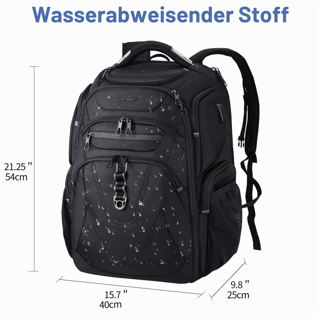 Laptop Rucksack 18.4 Zoll wasserabweisend mit USB &amp; RFID-Schutz - Bild 2