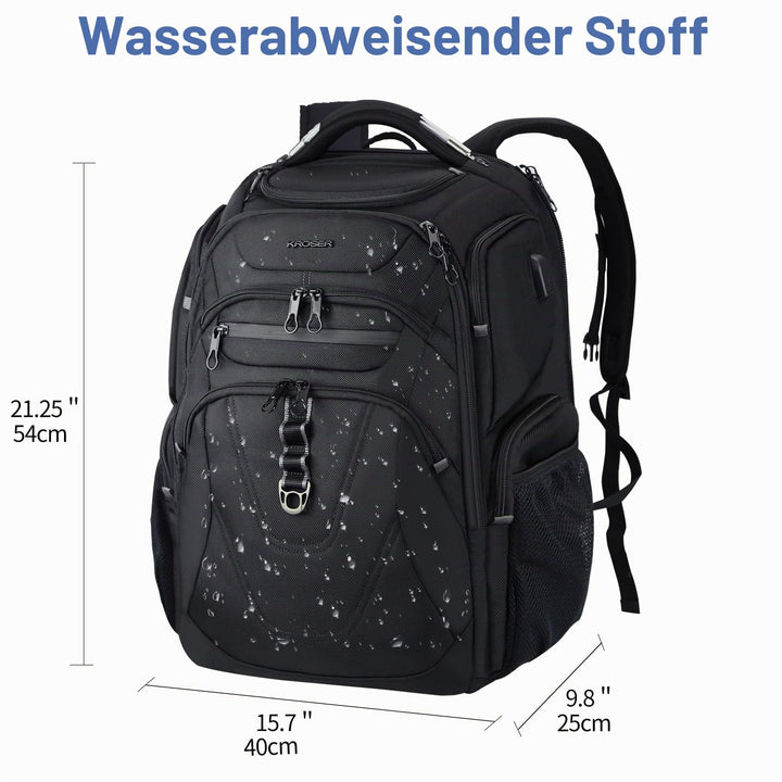 Laptop Rucksack 18.4 Zoll wasserabweisend mit USB &amp; RFID-Schutz - Bild 2