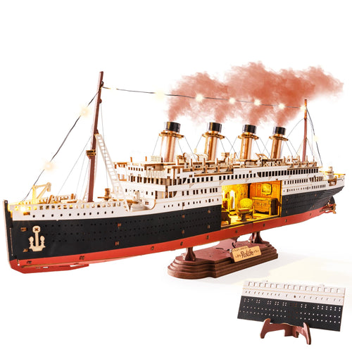 3D Holzpuzzle Titanic Schiffsmodell 433 Teile mit LED-Beleuchtung