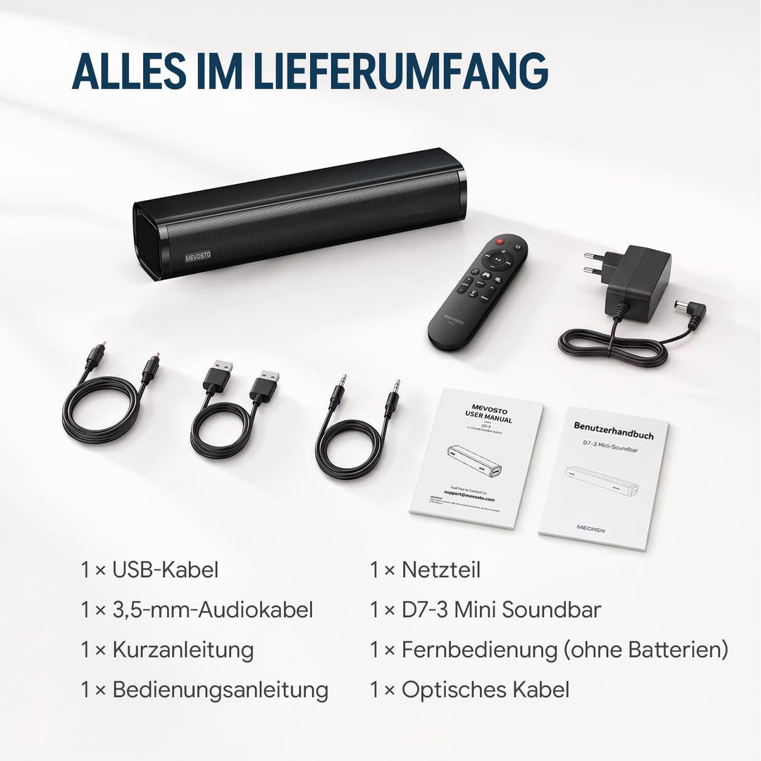 Mini-Soundbar 2.1 mit integriertem Subwoofer 40,5 cm für TV und PC - Bild 8