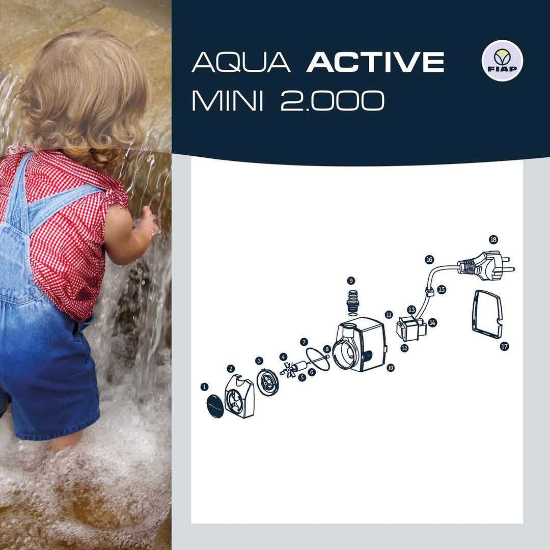 Wasserspielpumpe Set 2000 l/h mit Teleskoprohr und 3 Düsen - Bild 4