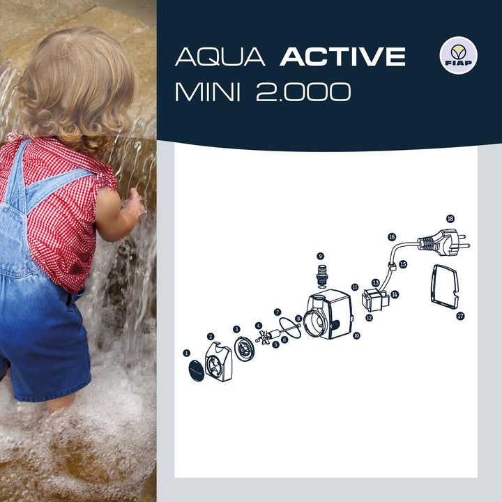 Wasserspielpumpe Set 2000 l/h mit Teleskoprohr und 3 Düsen - Bild 4