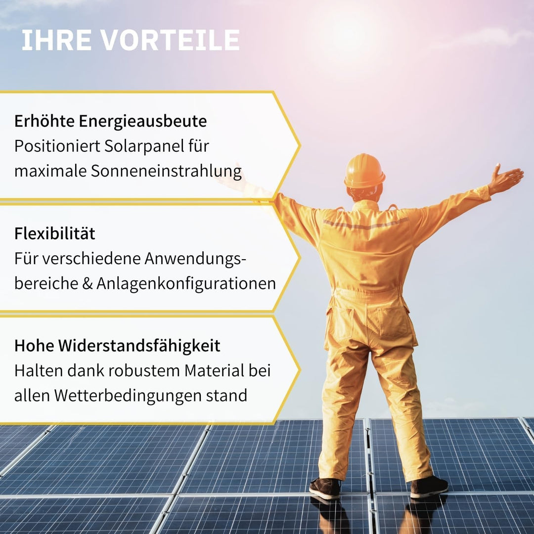 Balkonkraftwerk Halterung eckig Aluminium 0-30° neigbar für 2 Solarmodule - Bild 8