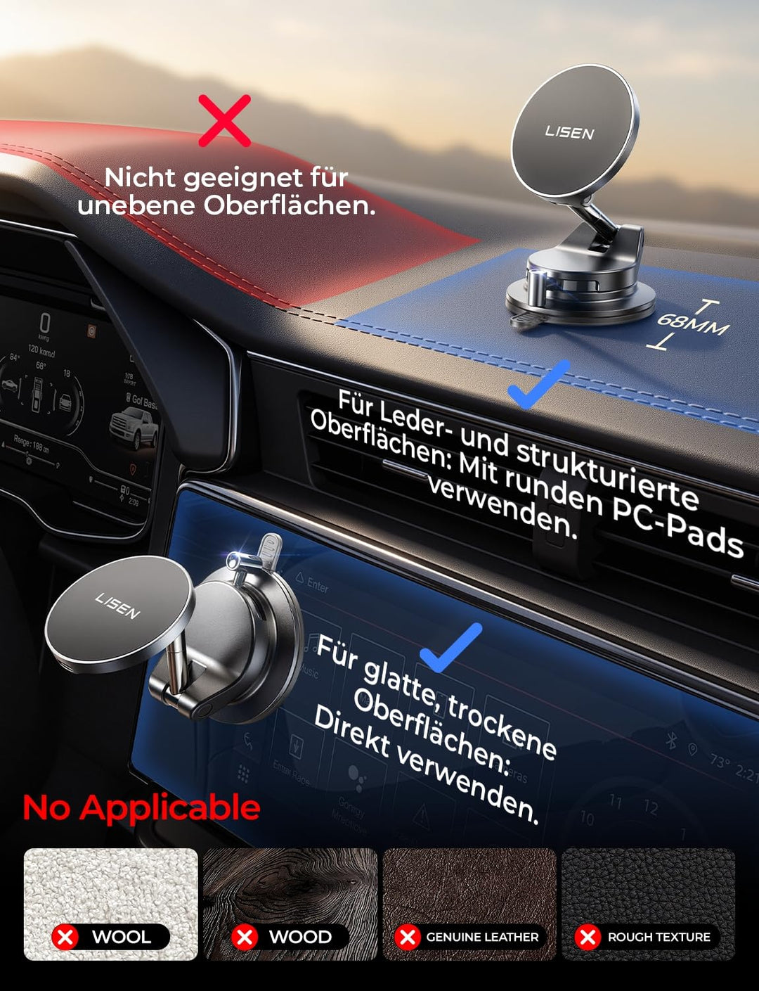 Handyhalterung Auto mit Ladefunktion Qi2.2 25W MagSafe Saugnapf - Bild 8