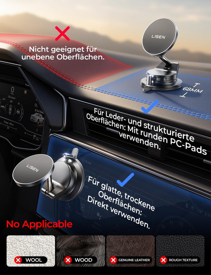 Handyhalterung Auto mit Ladefunktion Qi2.2 25W MagSafe Saugnapf - Bild 8