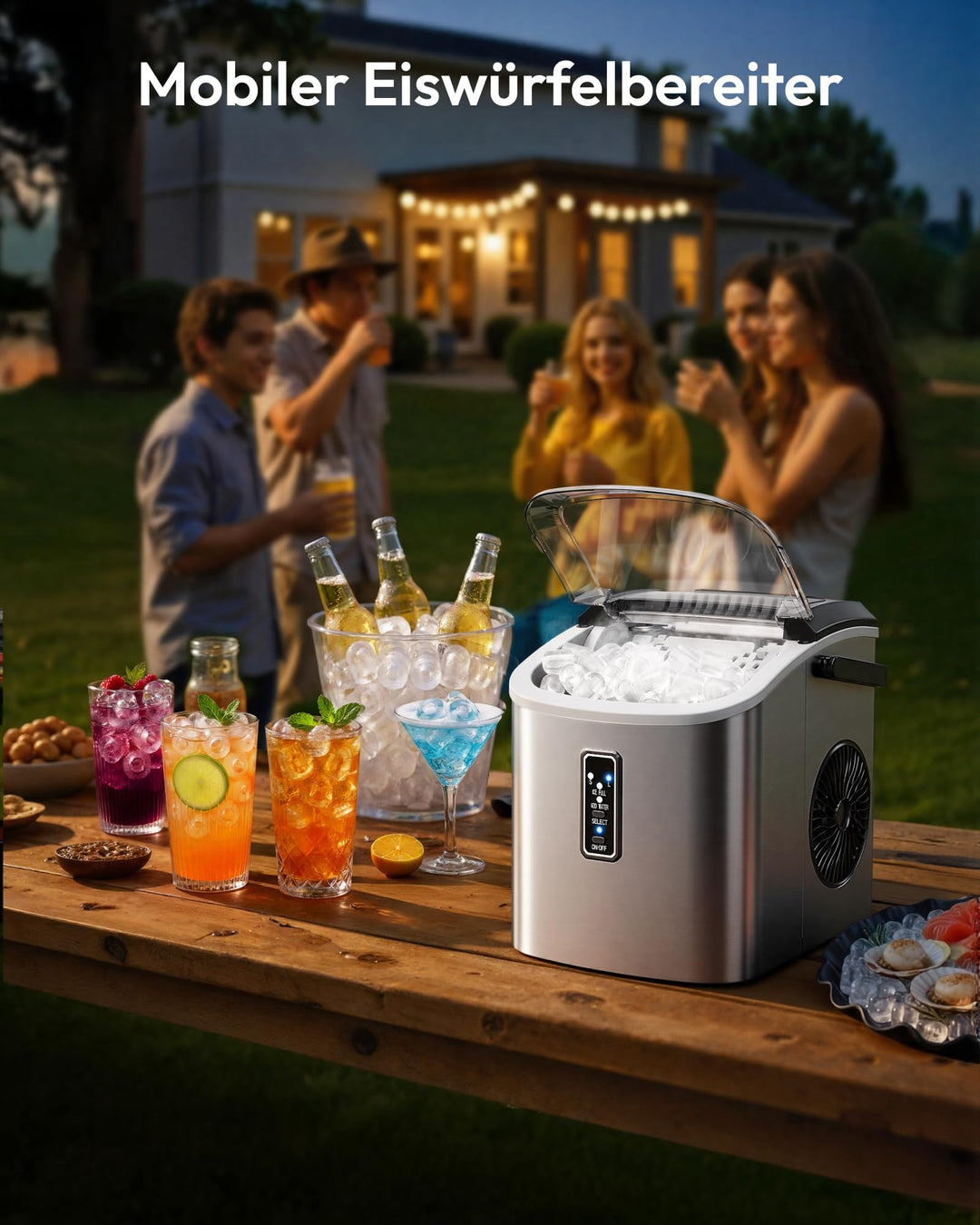 Eiswürfelmaschine Kompakt 9 Würfel in 6 Min 12 kg/Tag selbstreinigend - Bild 9