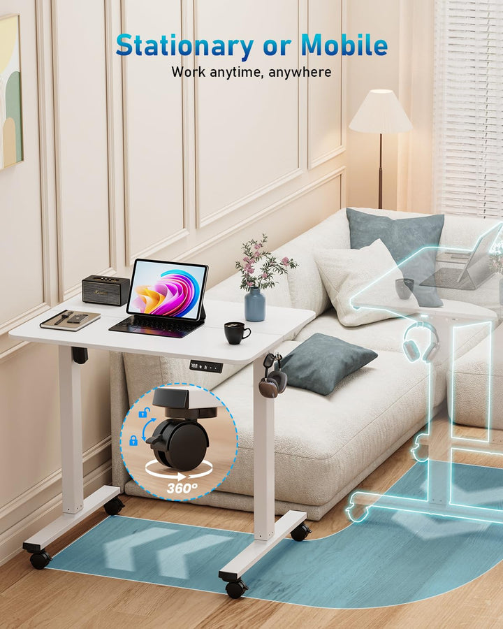 Schreibtisch elektrisch höhenverstellbar 80x60 cm mit Memory Homeoffice