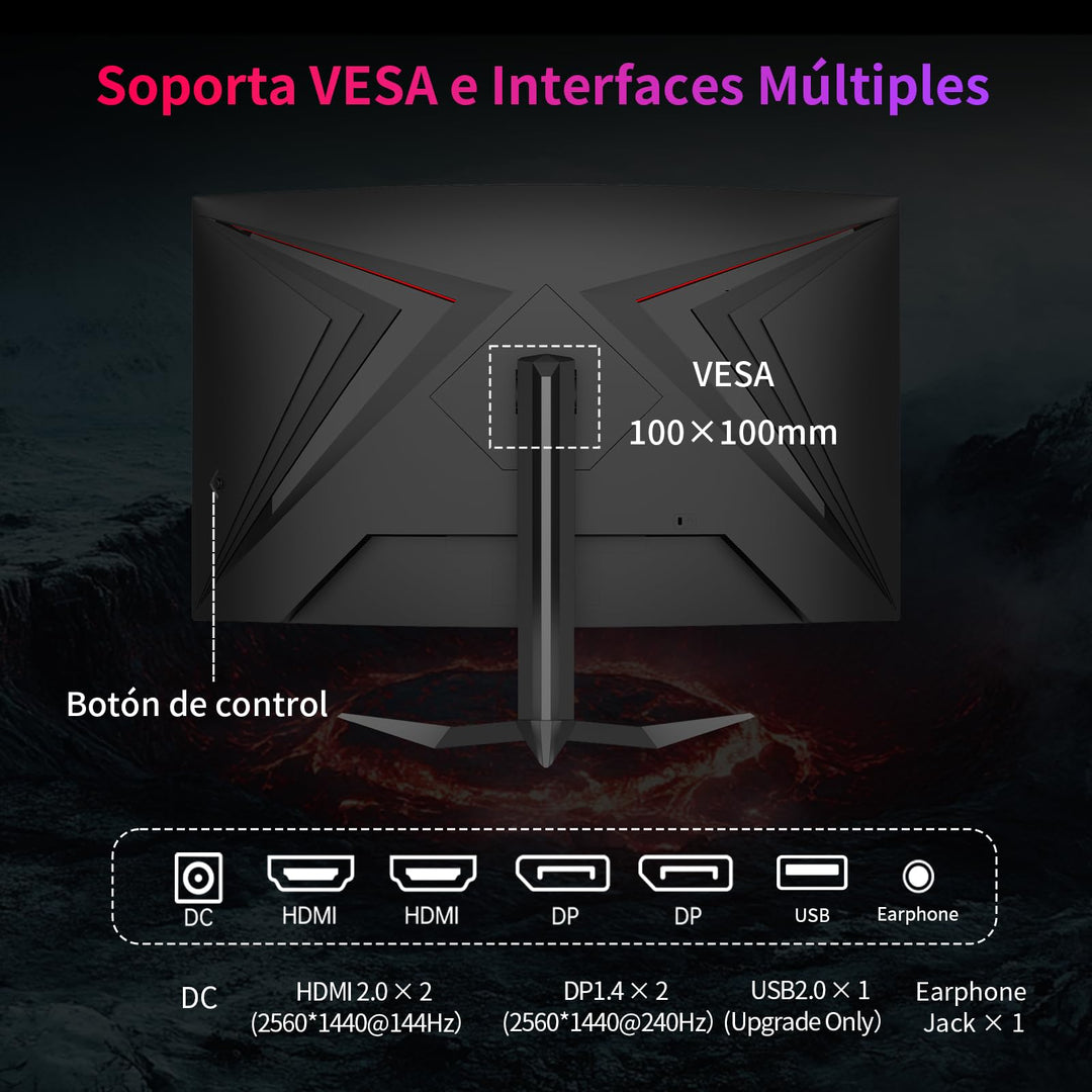 Curved Gaming Monitor 32 Zoll 2K QHD 240Hz 1ms Adaptive Sync - Bild 7