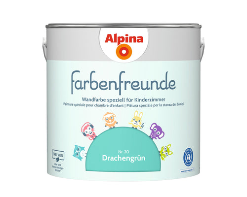 Kinderzimmer-Wandfarbe Drachengrün 2,5 L für ca. 20–25 m²