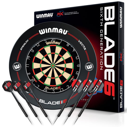 Dartscheibe Bristle Sisal mit Surround und 2x Darts-Set Stahl