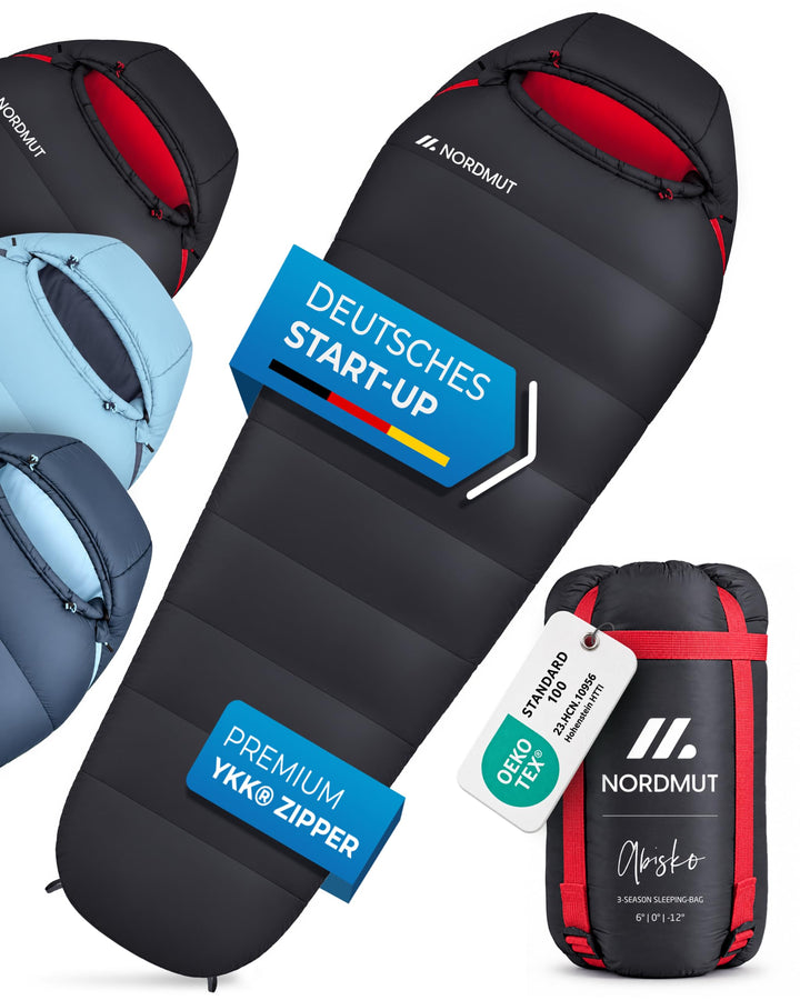 Mumienschlafsack Ultraleicht 3-Jahreszeiten 216x80cm Camping
