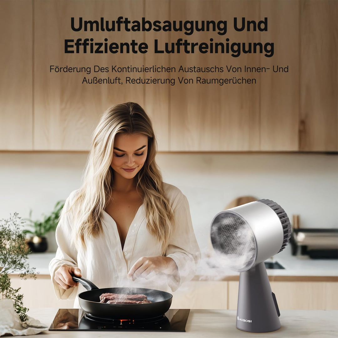 Mini Dunstabzugshaube mobil 3 Stufen Umluft mit Wechselfilter - Bild 4