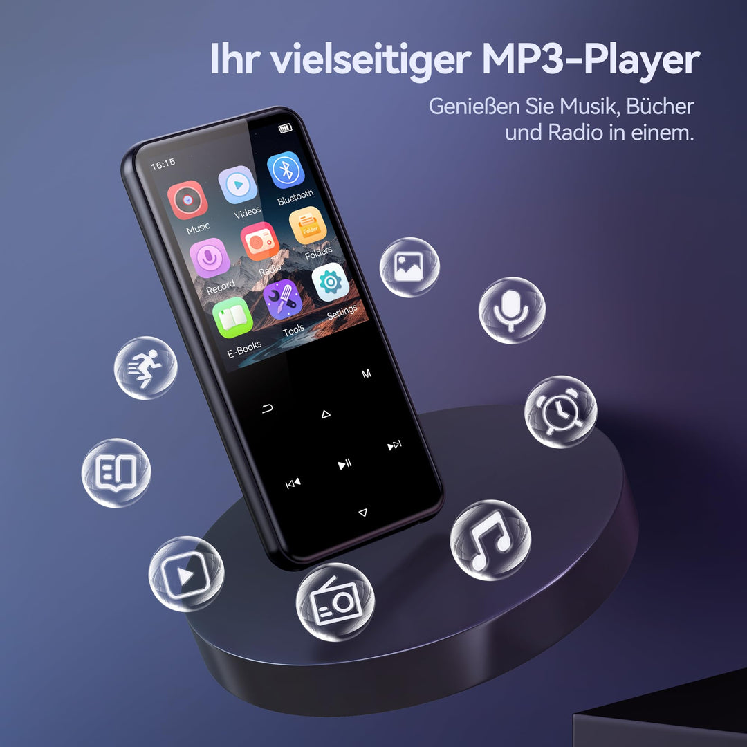 MP3-Player 64GB Bluetooth 5.3 HiFi mit 2,4" Farbdisplay - Bild 2