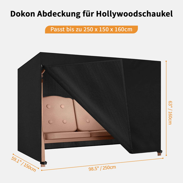 Hollywoodschaukel Abdeckung 4-Sitzer Oxford-Gewebe 250x150x160 cm - Bild 2