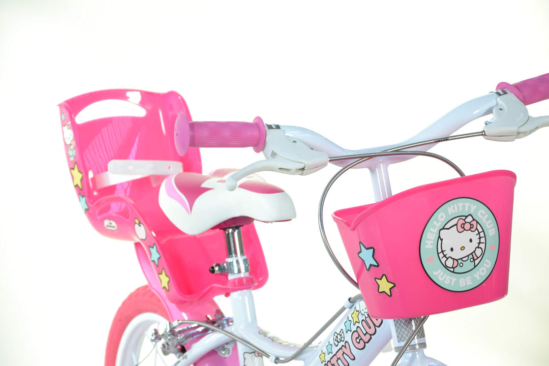 Kinderfahrrad 14 Zoll Mädchen mit Korb und Puppensitz Hello Kitty - Bild 5
