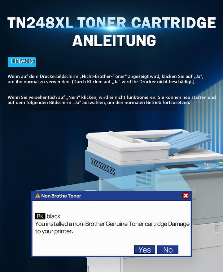 Toner-Set 4-Pack Schwarz/CMY kompatibel mit Brother TN-248XL - Bild 6
