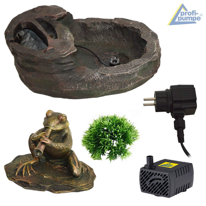 Gartenbrunnen Frosch mit LED-Beleuchtung 43x33x37 cm Indoor/Outdoor - Bild 3