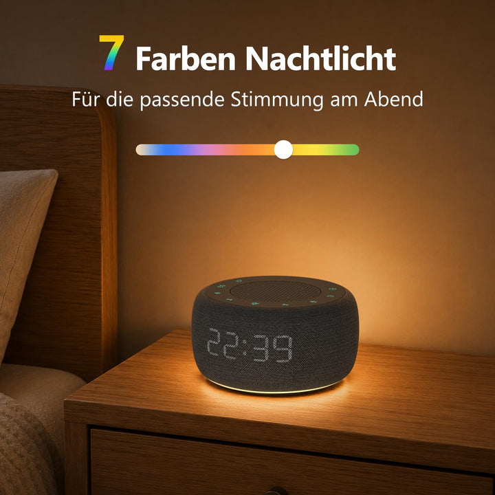 Radiowecker mit Nachtlicht 7 Farben FM-Radio 5W Lautsprecher - Bild 4