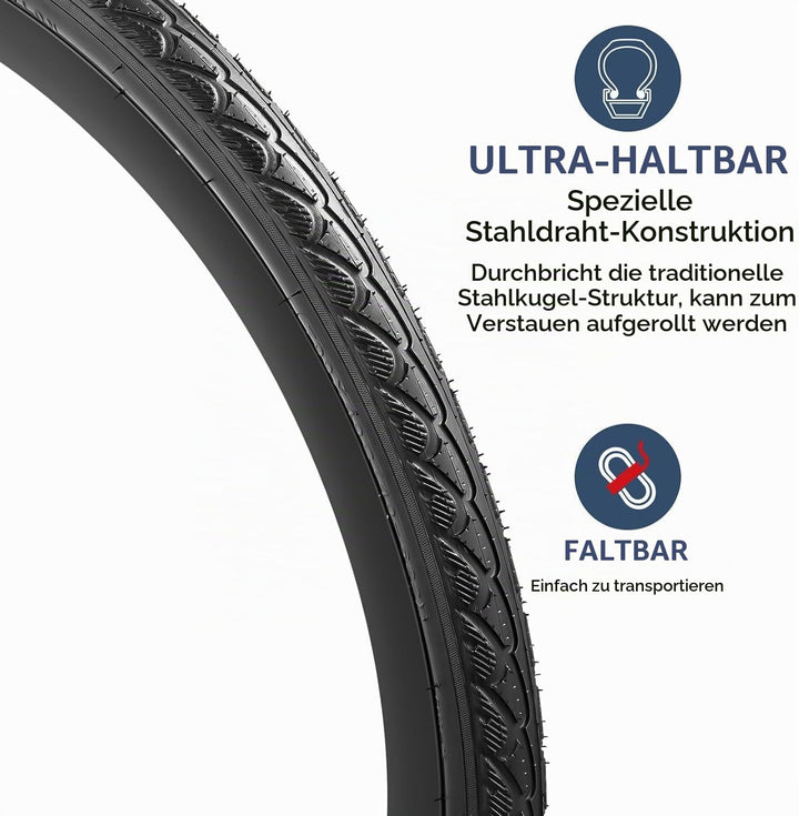 Fahrradreifen 700x38C faltbar mit Schlauch AV 48mm 2er-Set - Bild 2