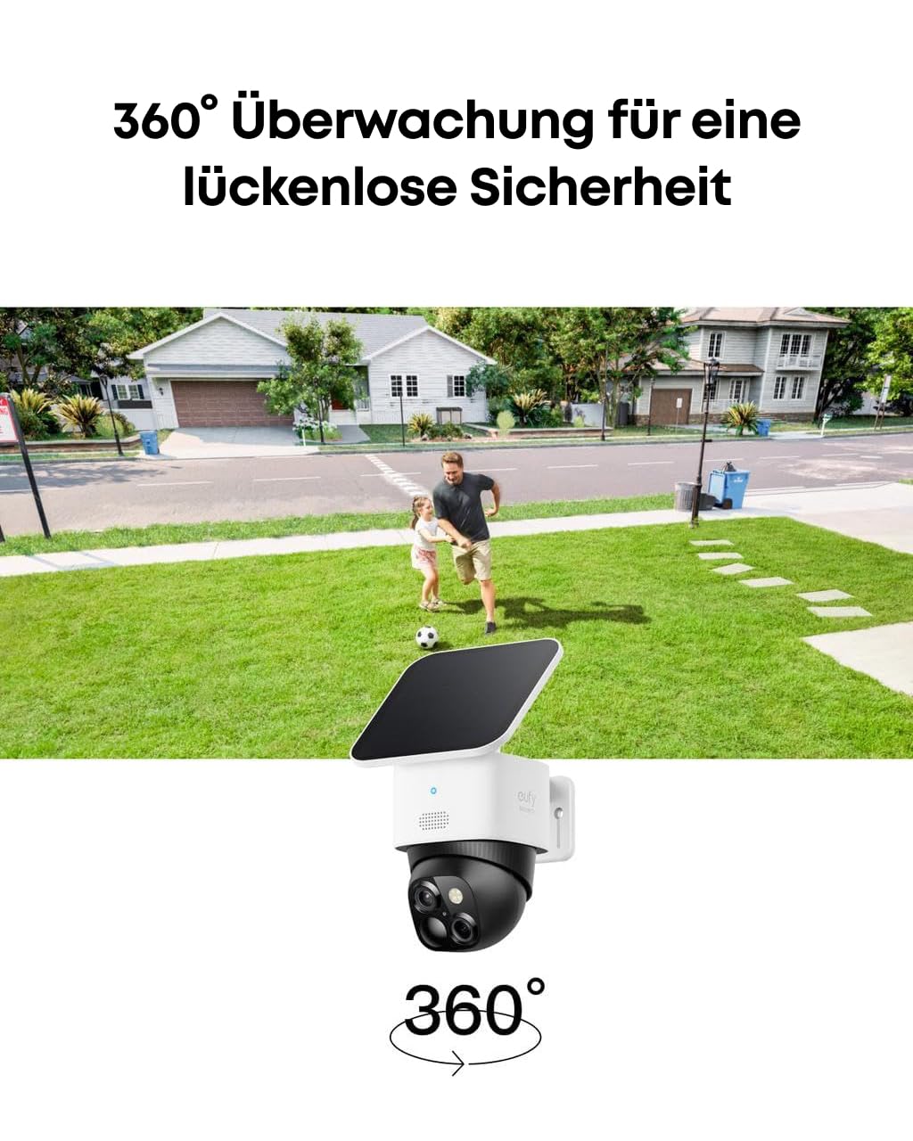 Überwachungskamera Aussen Solar 2er-Set 3K 360° mit 8x Zoom - Bild 4