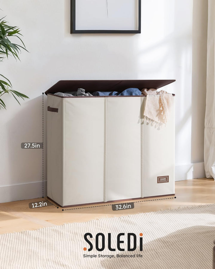 Wäschekorb 3 Fächer mit Deckel 180L XXXL für Badezimmer - Bild 7