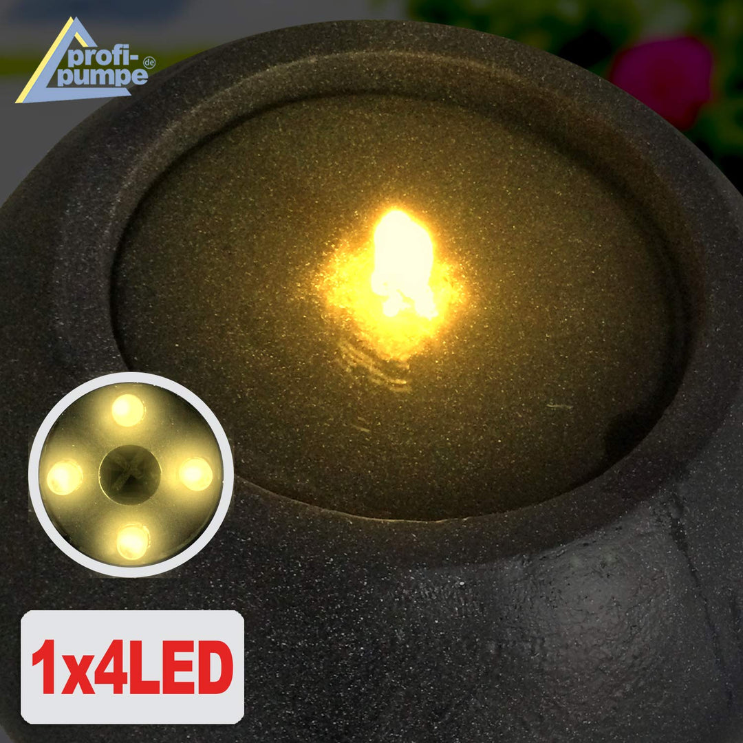 Gartenbrunnen Zierbrunnen Anthrazit mit LED-Beleuchtung Indoor &amp; Outdoor - Bild 6