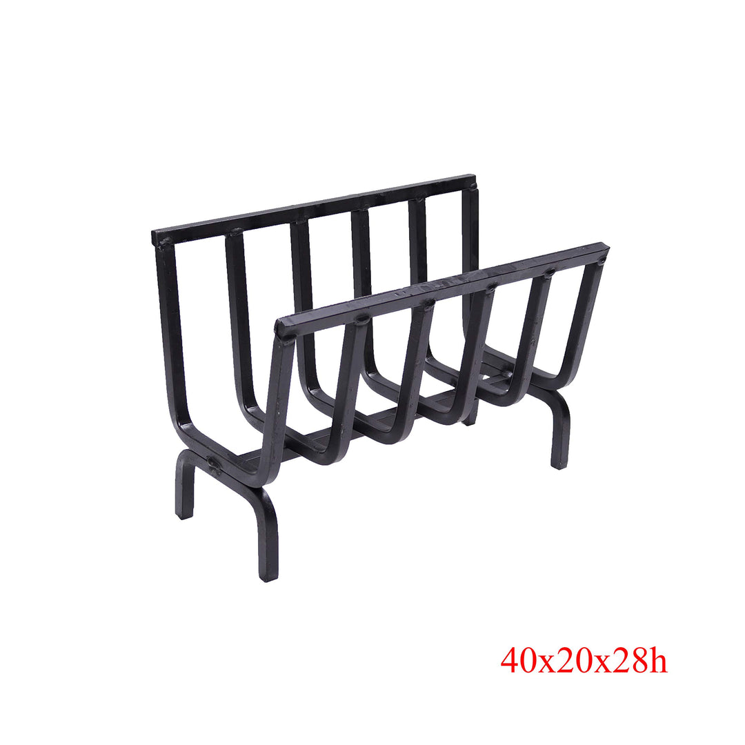 Holzrost Eisen für Kamin und Grill 40x20x28 cm schwarz - Bild 3