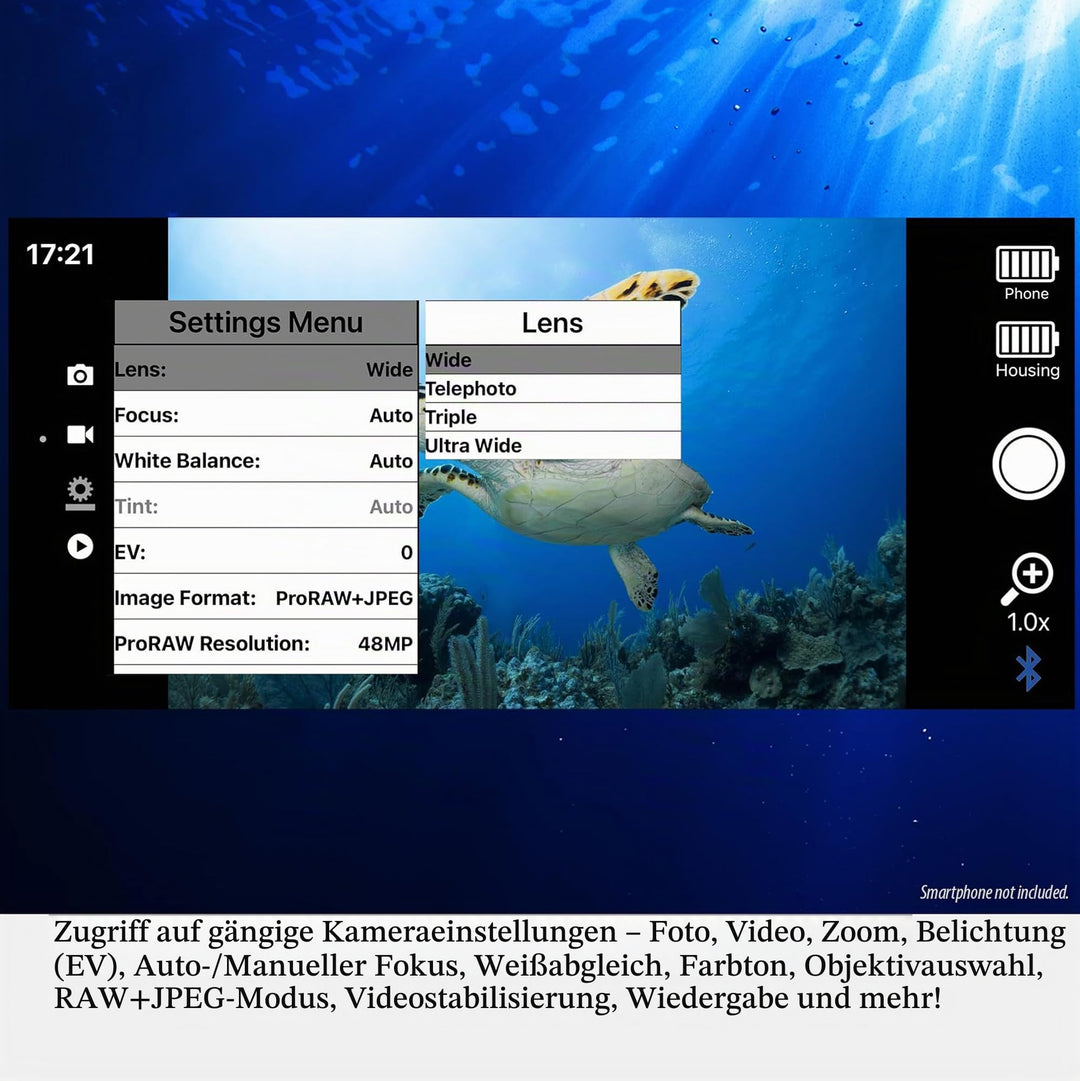 Unterwasser-Gehäuse Smartphone wasserdicht bis 40 m für iPhone &amp; Android - Bild 6