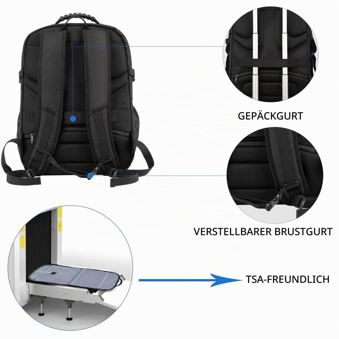Laptop Rucksack 18.4 Zoll wasserdicht mit USB-Ladeanschluss &amp; RFID - Bild 5