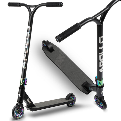 Stunt Scooter Kinder Aluminium 110mm Rollen ABEC 9 Schwarz/Rainbow