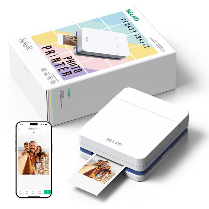 Fotodrucker fuer Smartphone kompakt weiss mit Bluetooth