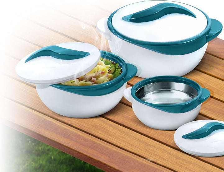 Thermo-Schüssel mit Deckel 3er-Set Türkis für Salat und Suppe - Bild 8