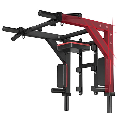 Klimmzugstange Wandmontage 2-in-1 Dip Station Stahl bis 500 kg