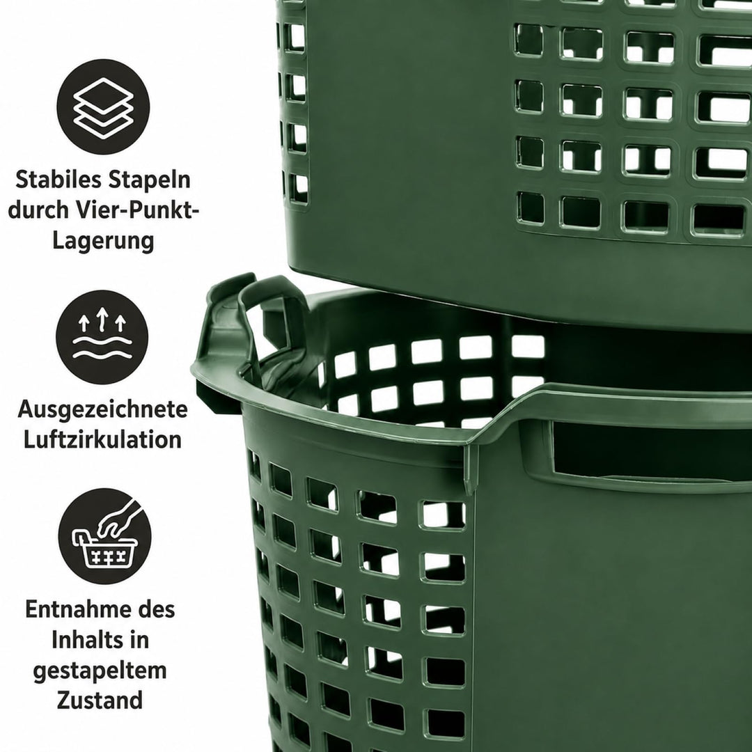 Erntekorb 25 Liter 5er-Set HDPE stapelbar Garten und Haushalt - Bild 5