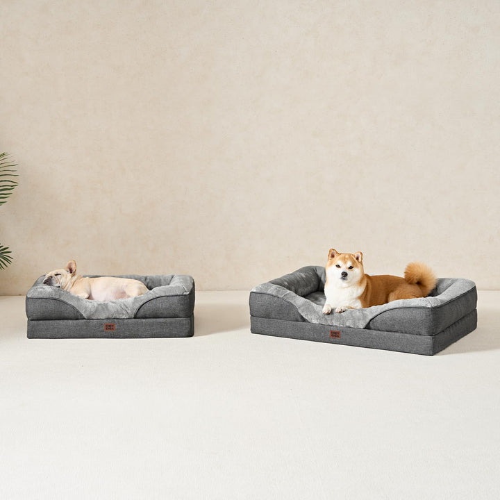 Orthopädisches Hundebett mit 4 Rändern Memory Foam 104x68cm Grau - Bild 9