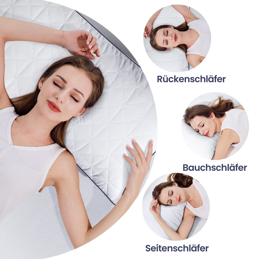 Kopfkissen 80x80 2er Set Mikrofaser höhenverstellbar für Allergiker - Bild 7